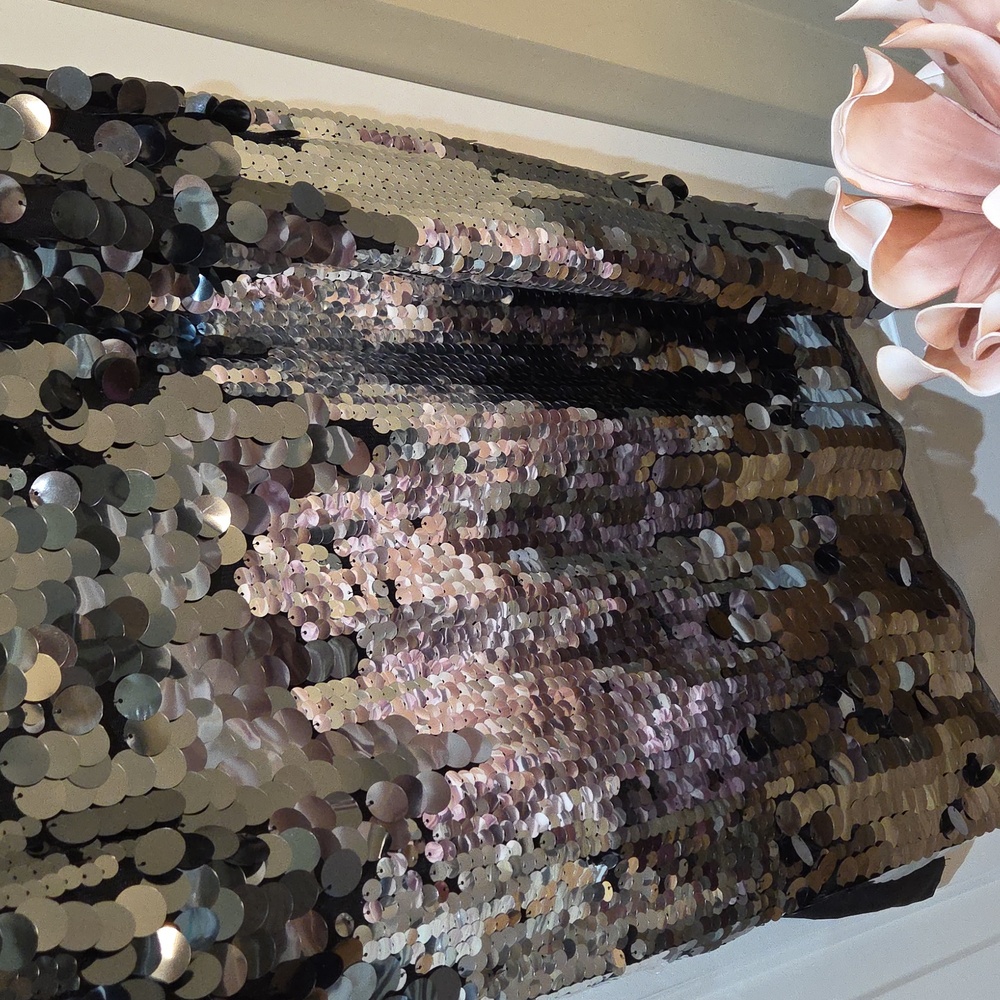 Nwt 14 Size Avec Les Filles Silver Sequin Midi Dress - Picture 10 of 16